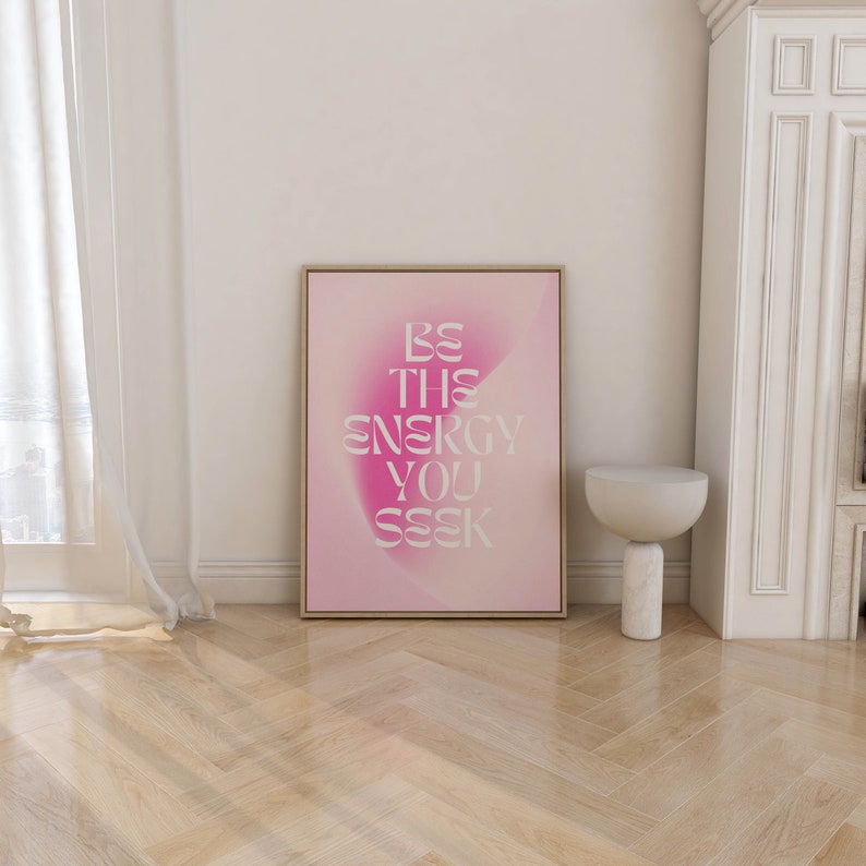inspirational quote aura poster preppy aesthetic room decor, motivation office art cute apartment decor, aura quote wall art dorm decor image 7