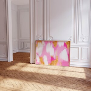 abstract painting pink decor, trendy wall art abstract bedroom decor, bedroom wall art abstract decor, pink abstract print preppy room decor image 6