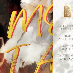 May include: A digital art print featuring the words "Mr. & Mrs." in yellow and red brushstrokes on a white background. The print has a gold frame and the text "Bo Ho Me printables" in the top right corner. The print also includes the text "Intricate Details, High Resolution, Premium Print Quality, Created with Love & Care."
