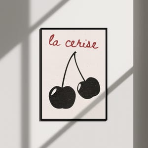 Kirsche funky Plakat kokett Raumdekor, modische Wandkunst Retro ästhetisches Raumdekor, funky Wandkunstdruck Wohnungsdeko Retro Print