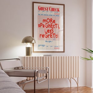 Guest Check Poster Funny Quote Wall Art Kitchen Decor, Trendy Retro ...