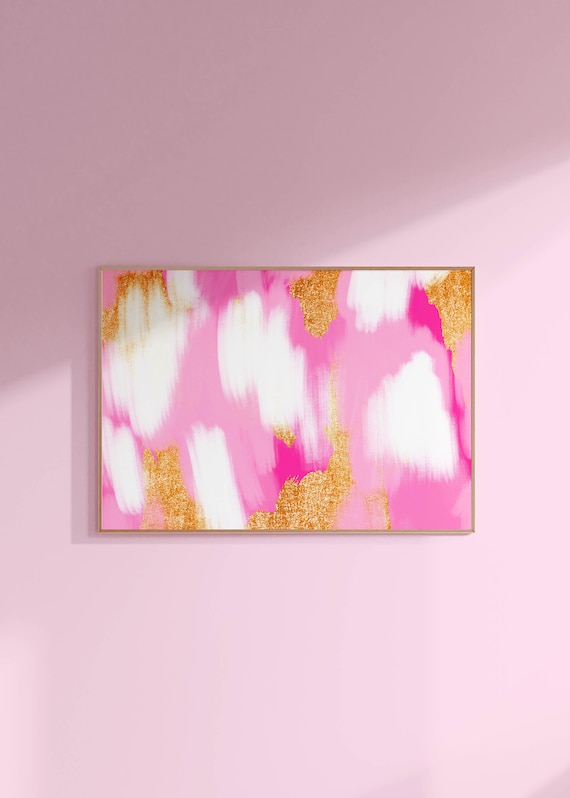 abstract painting pink decor, trendy wall art abstract bedroom decor, bedroom wall art abstract decor, pink abstract print preppy room decor