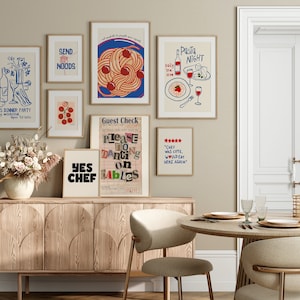 art gallery for kitchen art prints digital download... Kitchen Art Print Gallery Wall Set of 12, Retro Kitchen Prints ...