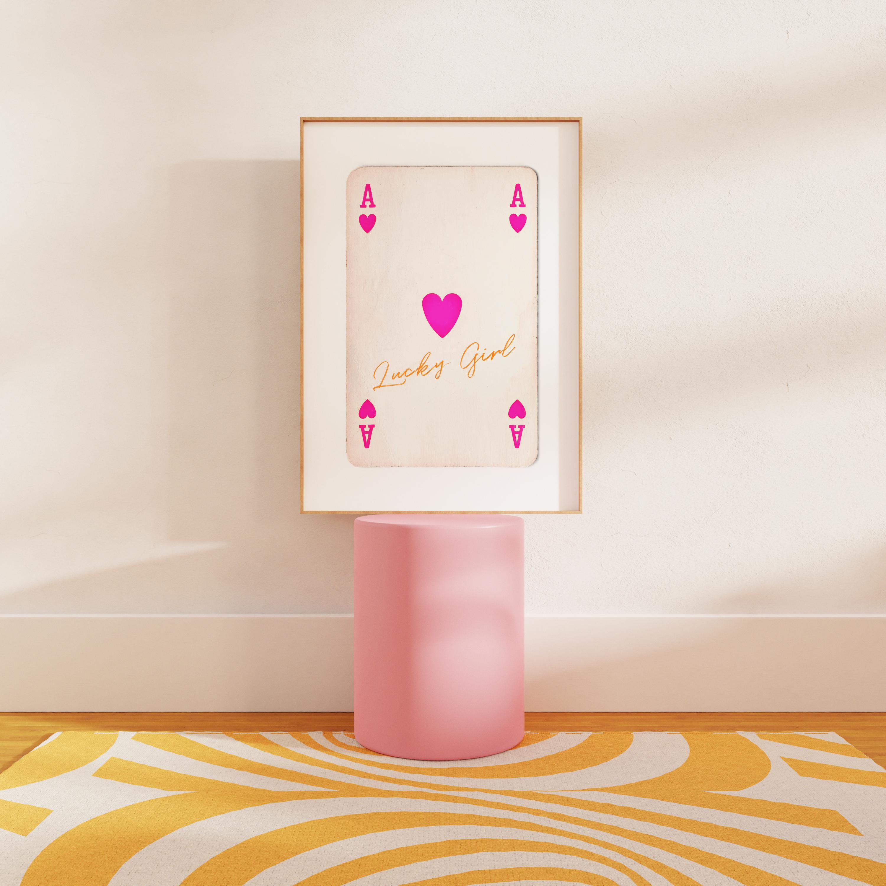Stampa artistica da parete sindrome della ragazza fortunata retrò, poster di carte da gioco alla moda, asso di fiori / bianco e nero / arredamento minimalista / download istantaneo - Italia