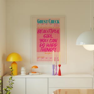 preppy wall art teen girl room decor desk accessories, preppy stuff popular gifts for teen girl, positive affirmation art college room decor image 8