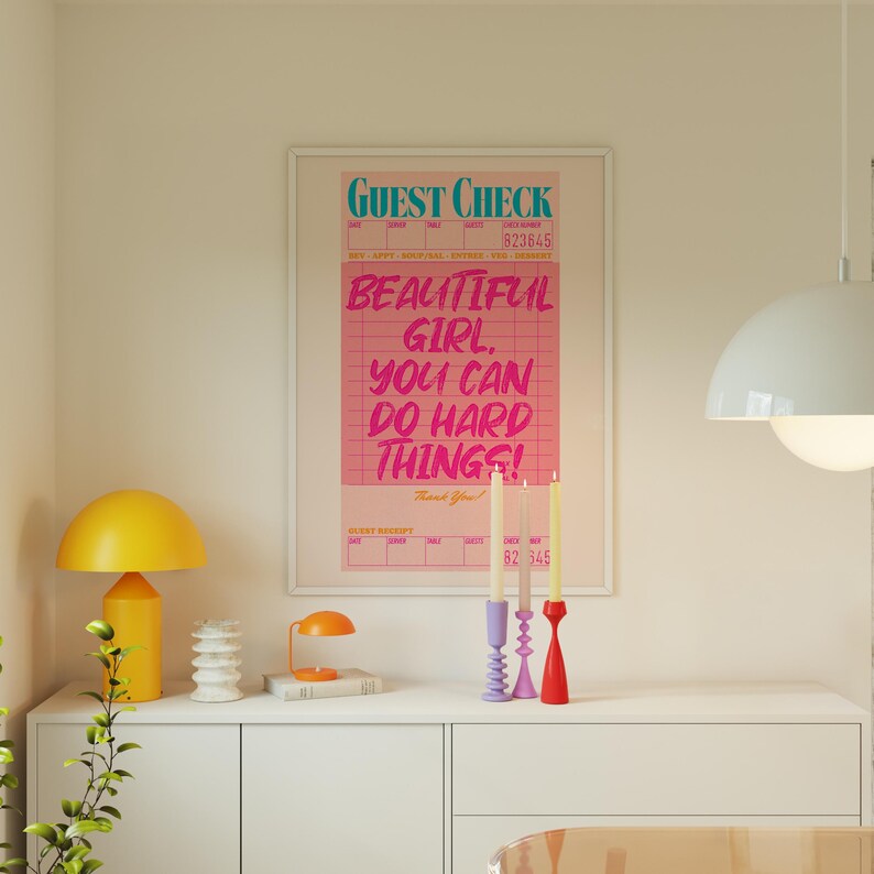 preppy wall art teen girl room decor desk accessories, preppy stuff popular gifts for teen girl, positive affirmation art college room decor image 8