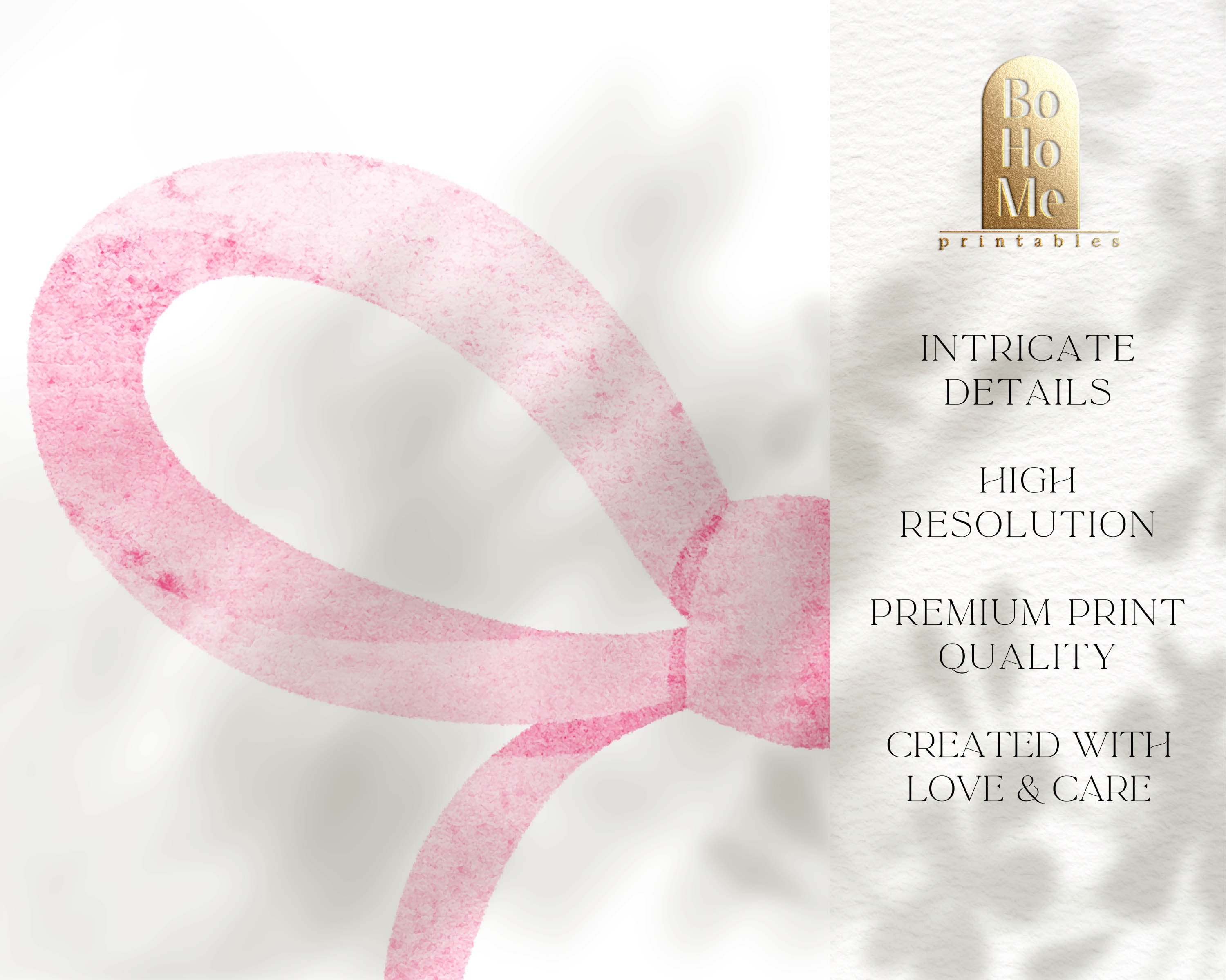 Coquette Ribbon Wall Art Pink Room Decor Aesthetic Poster, Pink Bow ...
