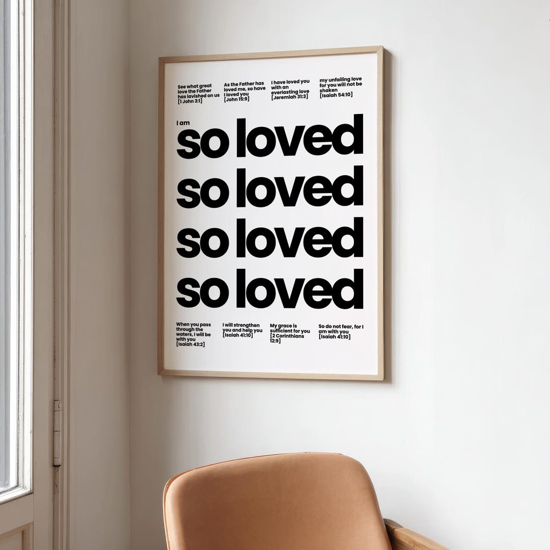 Minimalist Christian Print Typography Poster Dorm Decor, Scripture Art ...