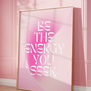inspirational quote aura poster preppy aesthetic room decor, motivation office art cute apartment decor, aura quote wall art dorm decor image 1