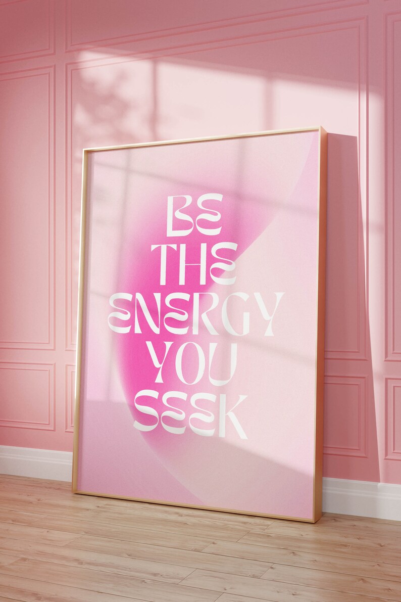 inspirational quote aura poster preppy aesthetic room decor, motivation office art cute apartment decor, aura quote wall art dorm decor image 1