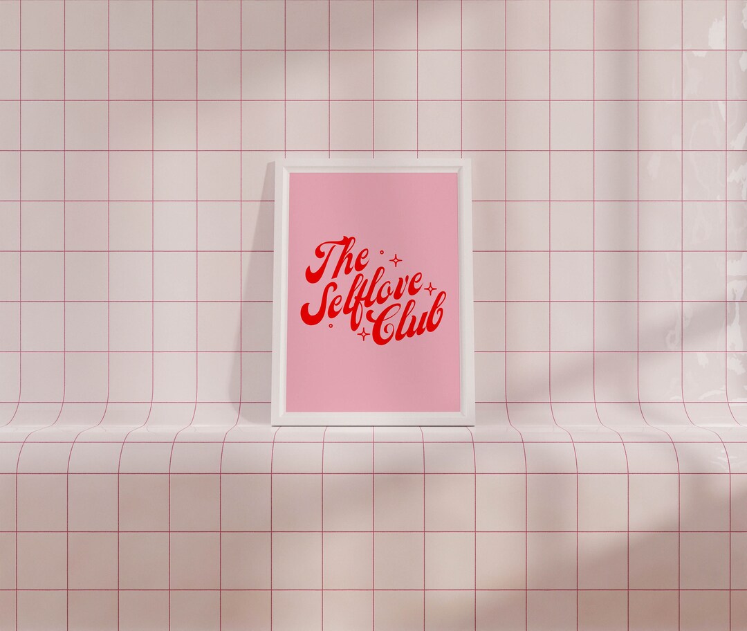 Selflove Club Motivational Quote Wall Art Dorm Decor Trendy Etsy