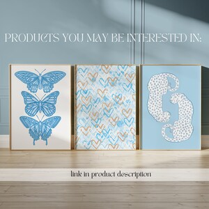 blå preppy estetisk väggkonst tonårsrumsinredning preppy poster, collegelägenhetsinredning estetisk rumsinredning blå väggkonsttryck studentrumsinredning bild 9