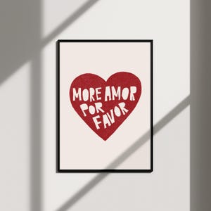 más amor por favor arte inspirador arte de pared de moda cartel de la sala de estar, arte de pared de afirmación positiva arte de moda impresión decoración de la habitación coqueta