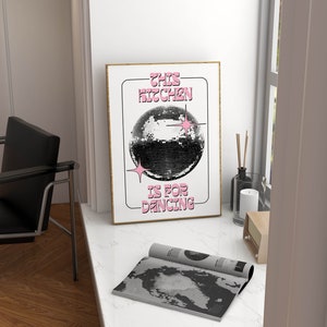 Retro Disco Art Print Groovy Kitchen Decor, Retro Kitchen Wall Art Cute ...