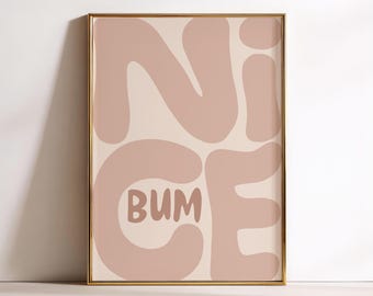 nice bum print funny bathroom art above toilet decor, fun print minimalist wall art bathroom shelf decor, unique wall art for bedroom decor