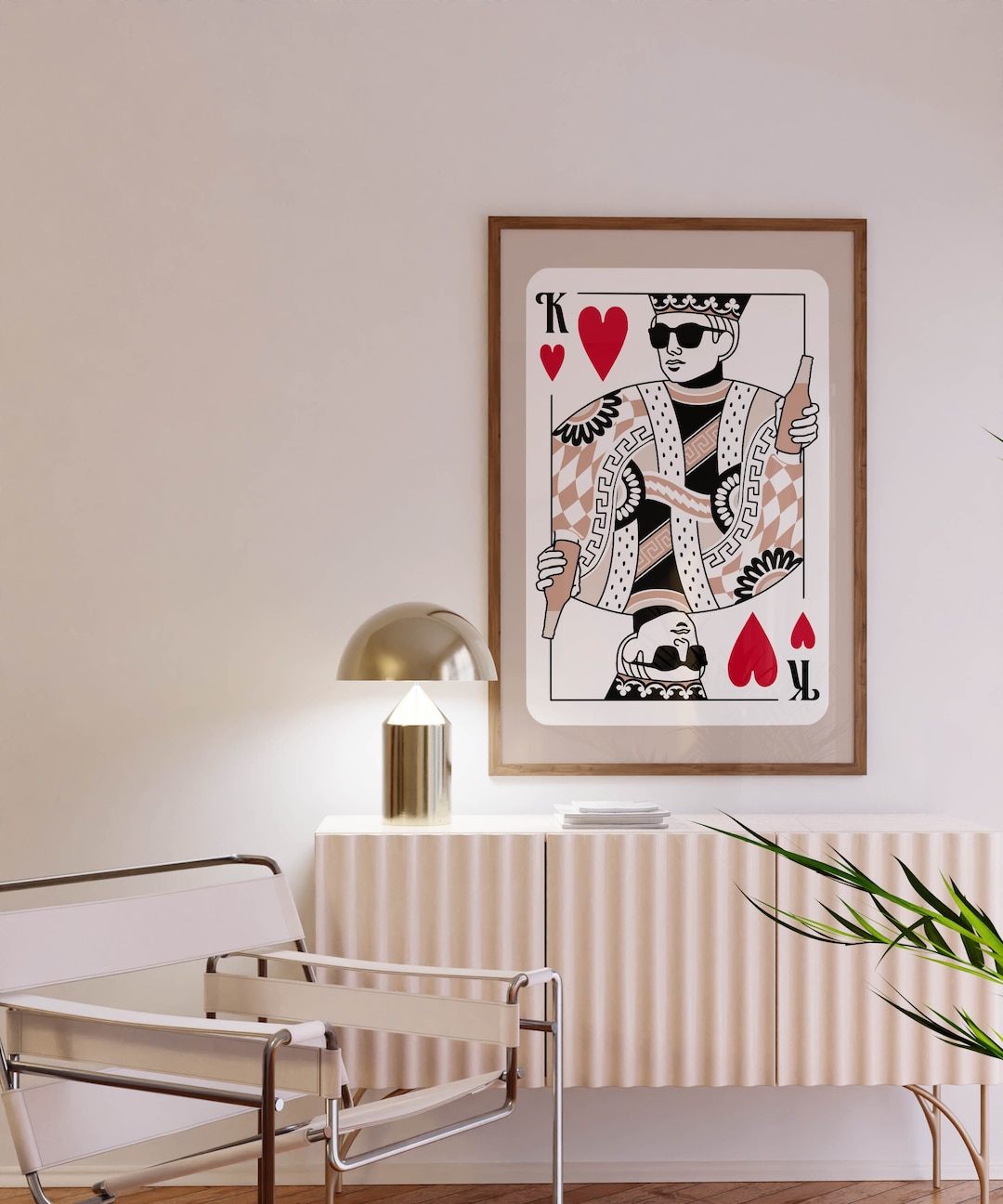 King of Hearts Bedroom Wall Art Mens Room Decor, Retro Aesthetic Room