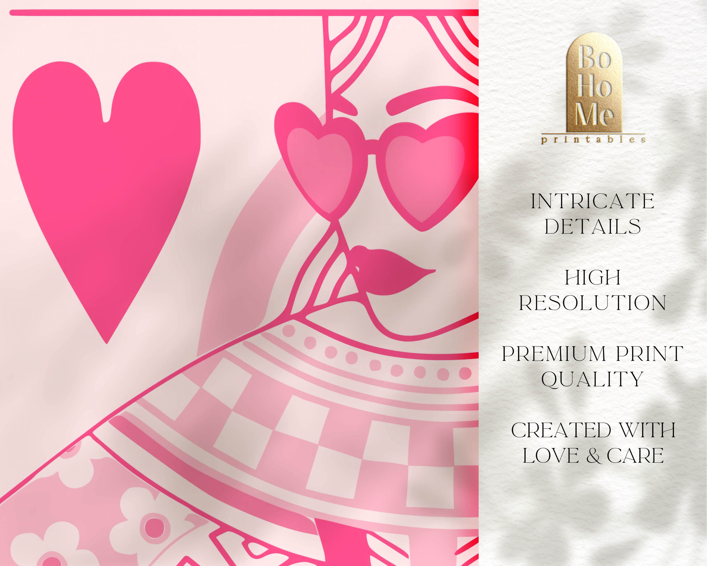 Discover queen of hearts pink retro wall art preppy room decor