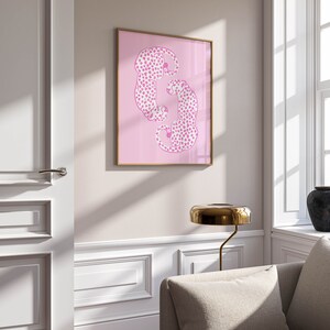 Cheetahs Light Pink Girly Wall Art Preppy Wall Prints College Apartment ...