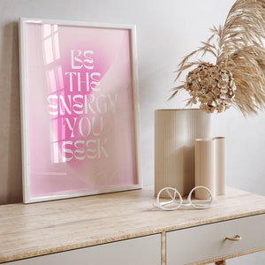 inspirational quote aura poster preppy aesthetic room decor, motivation office art cute apartment decor, aura quote wall art dorm decor image 3
