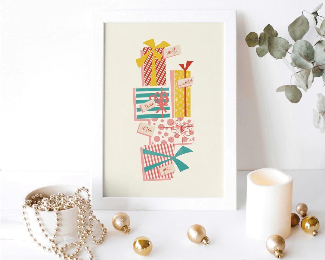 Retro Christmas Wall Decor, 1950s Christmas Vacation Seasonal Decor