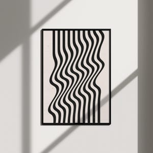 minimalistische Wand Kunst flippige Poster, funky Wand Kunst abstrakte Kunst Wohnung Dekor Retro Print, schwarze Wand Kunst Funky Wohndekor