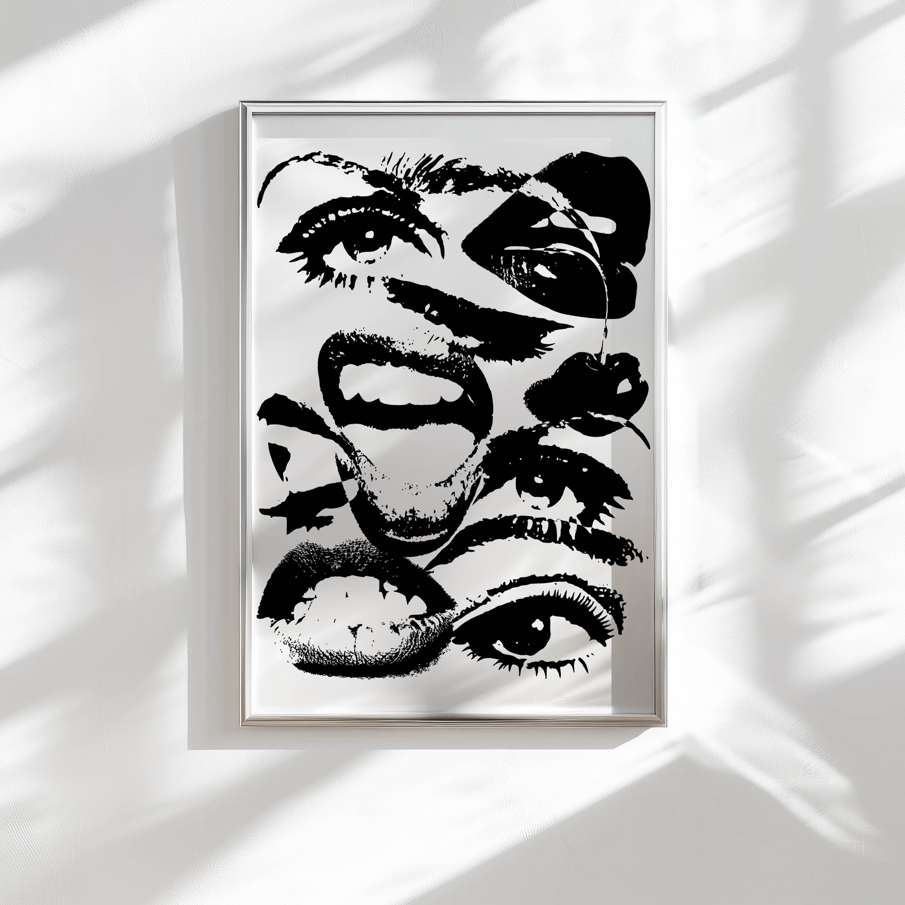 arte en blanco y negro estilo años 70 cartel decoración estética de la habitación, arte de pared retro funky decoración peculiar del hogar, gran decoración de apartamentos de arte de pared neutral