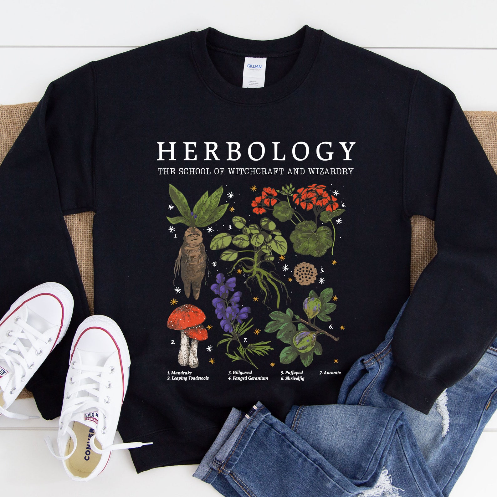 Herbology Plants Sweatshirt Halloween Herbology Sweater Etsy