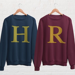 Weasley Sweater Personalized With Initial, Custom, Weasley Sweatshirt, Pottery Crewneck, Jumper, Wizard Gifts, Ugly Christmas Sweater, Gift