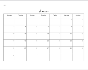 12 Monthly calender/ Danish