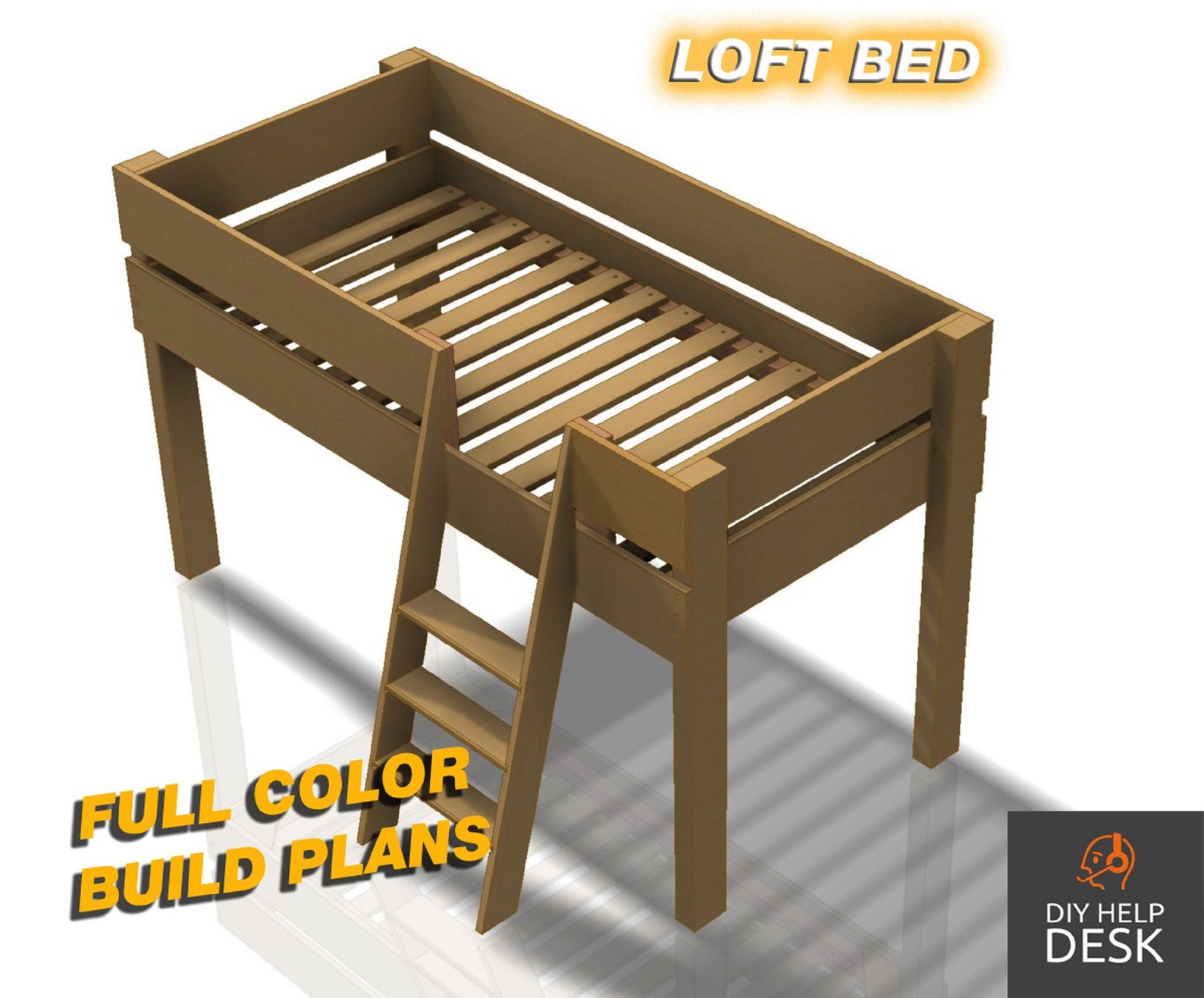 Loft Bed Build Plans Full Color Etsy