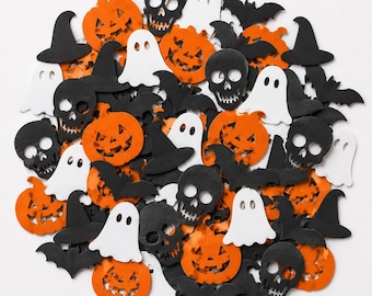 ハロウィンの紙吹雪｜カボチャ、ドクロ、コウモリ、幽霊、魔女の帽子のパーティーデコレーション