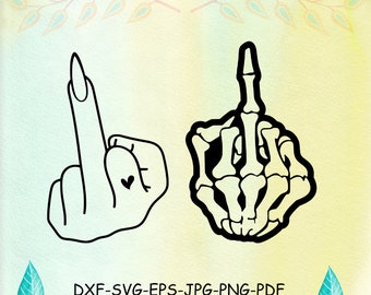 Middle Finger SVG, Skeleton Middle Finger Instant Download SVG