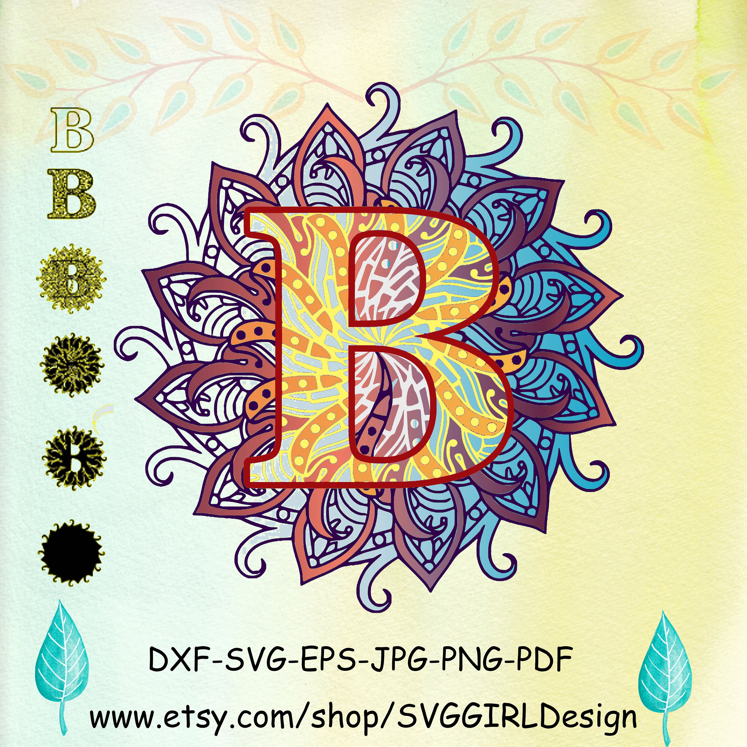 Layered Letter B DXF Alphabet Letter B Wall Art Multilayer Etsy