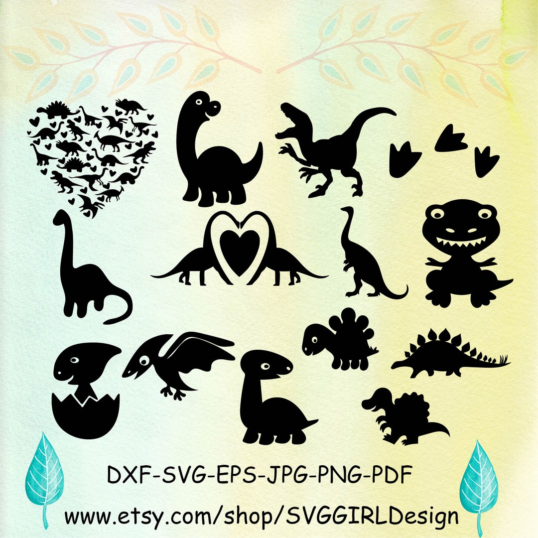 Dinosaur Silhouette SVG Files for Cricut ,dinosaur Svg Bundle , Vector ...