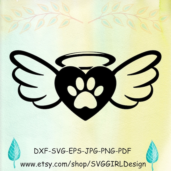 Pet Memorial Svg, Pet Loss Svg, Dog Memorial Svg, Paw Print Vector Cut file for Cricut, Silhouette, includes svg/png/dxf /eps/pdf/jpg