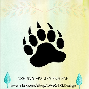Bear Paw Print SVG, school SVG, digitale download, Cricut, silhouet, Glowforge, leraar SVG, inclusief svg/png/dxf /eps/pdf/jpg