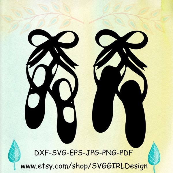 Ballet shoes svg Ballet Girl svg Silhouette & Cricut Cut , SVG, PNG, pdf, dxf, eps, jpg