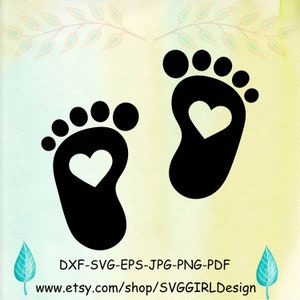 Baby Fußabdruck, Baby Füße SVG Instant Download SVG, PNG, eps, dxf, jpg, pdf digitaler Download, Cricut, Silhouette