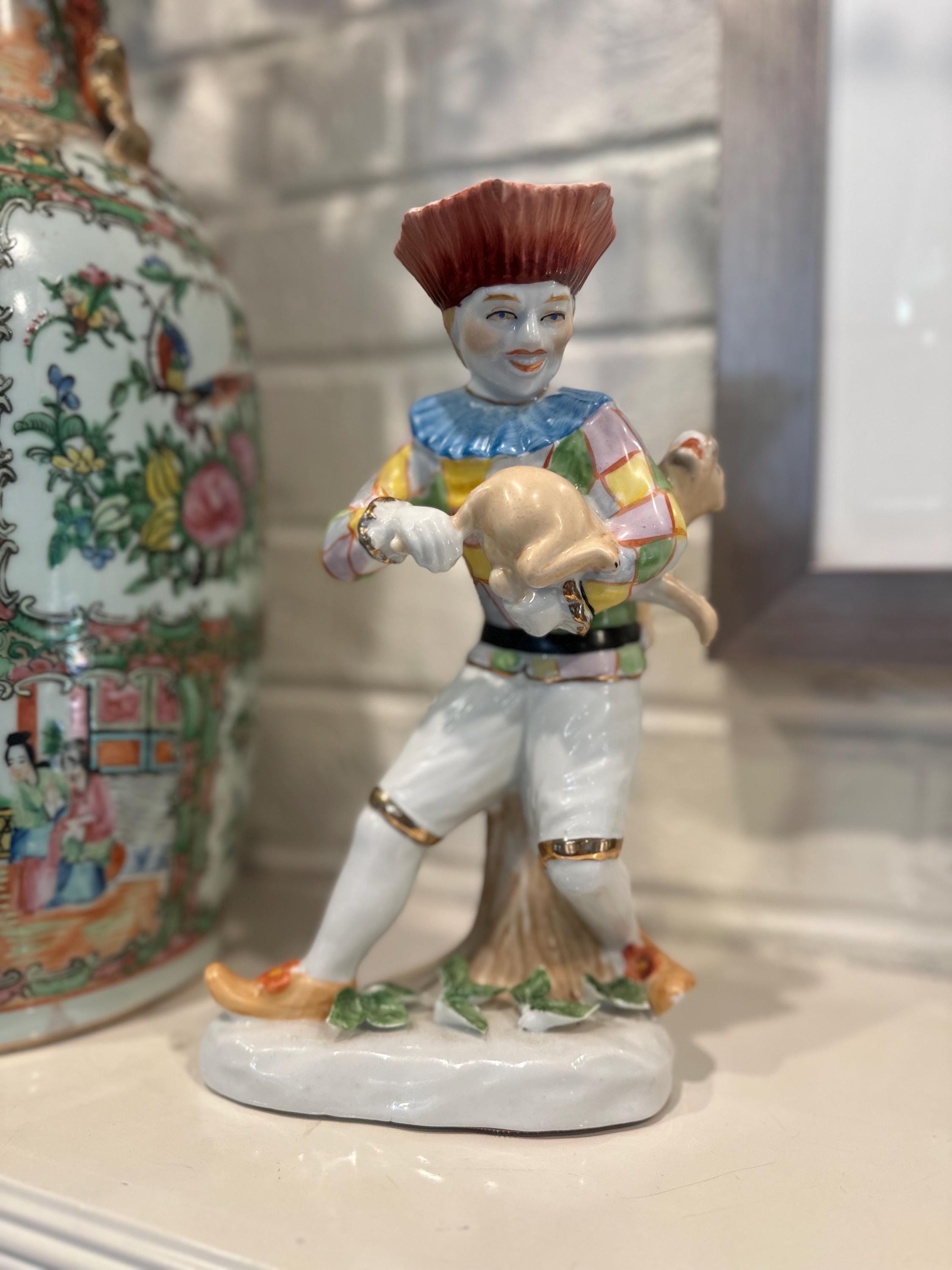 Vintage Meissen Porcelain Pierrot Harlequin Figure - Etsy