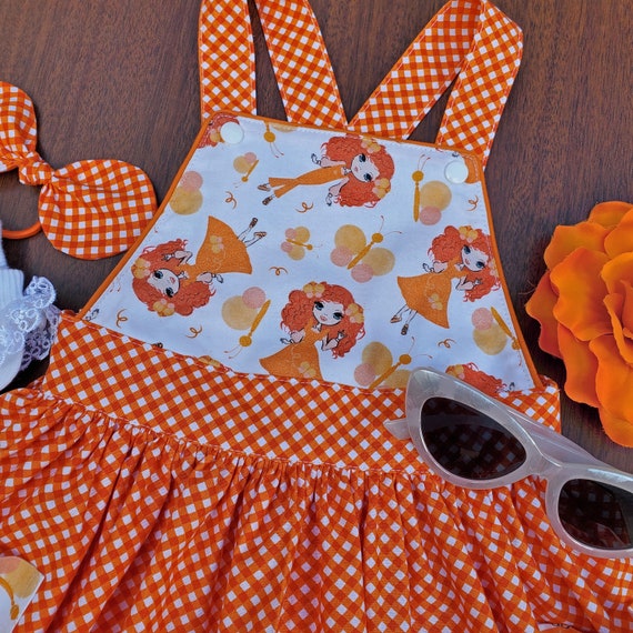 Rockabilly kids retro alternative Emma "Bonnie" pinafore dress
