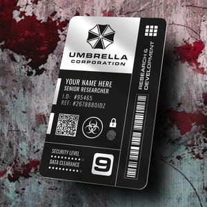 Carte d'identité personnalisée d'Umbrella Corporation - Cadeau Resident Evil