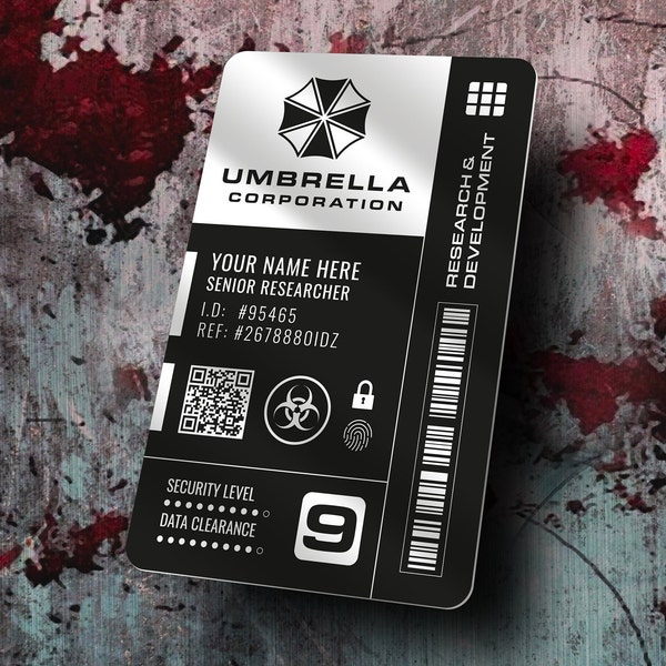 Personalised Umbrella Corporation Access ID Card - Resident Evil Gift