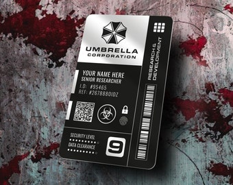 Personalised Umbrella Corporation Access ID Card - Resident Evil Gift