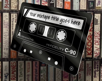 Custom Mixtape Aluminium Card with QR Link to your Spotify or YouTube link. Perfect for a Valentine&#39;s Boyfriend, Girlfriend, Husband or Wife