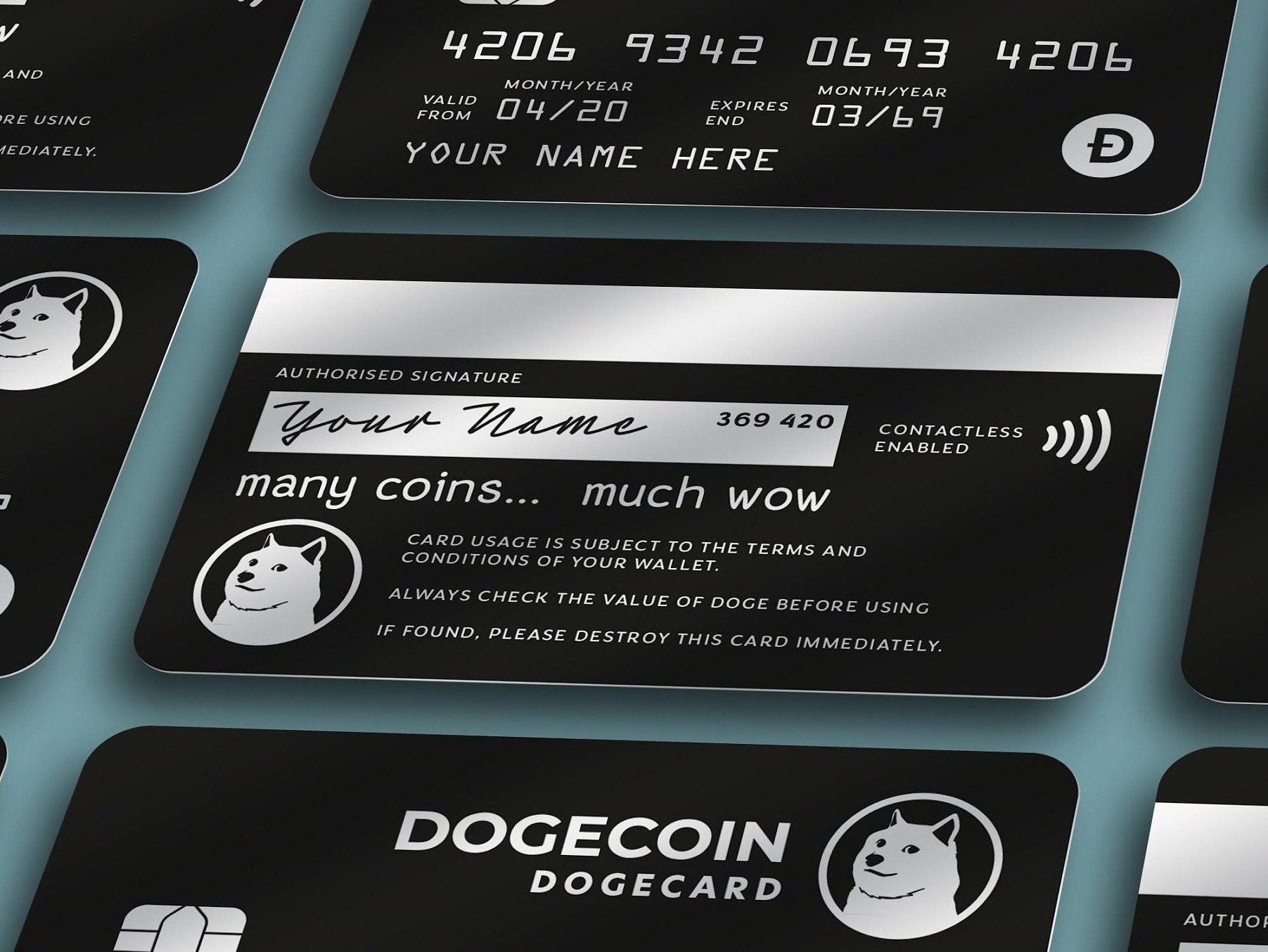 Acessório personalizado para cartão de crédito Dogecoin: novidade em  alumínio gravado a laser - Etsy Portugal