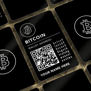 BITCOIN-portemonneekaart - gepersonaliseerd (naam, adres + QR) Een dikke lasergegraveerde kaart van aluminium van topkwaliteit. Accepteer eenvoudig cryptobetalingen.