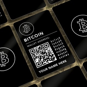 BITCOIN Wallet Card Personalised Name, Address QR A top quality, thick aluminium laser engraved card. Accept crypto payments easily. image 1