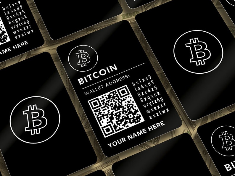 BITCOIN Wallet Card Personalised Name, Address QR A top quality, thick aluminium laser engraved card. Accept crypto payments easily. image 1
