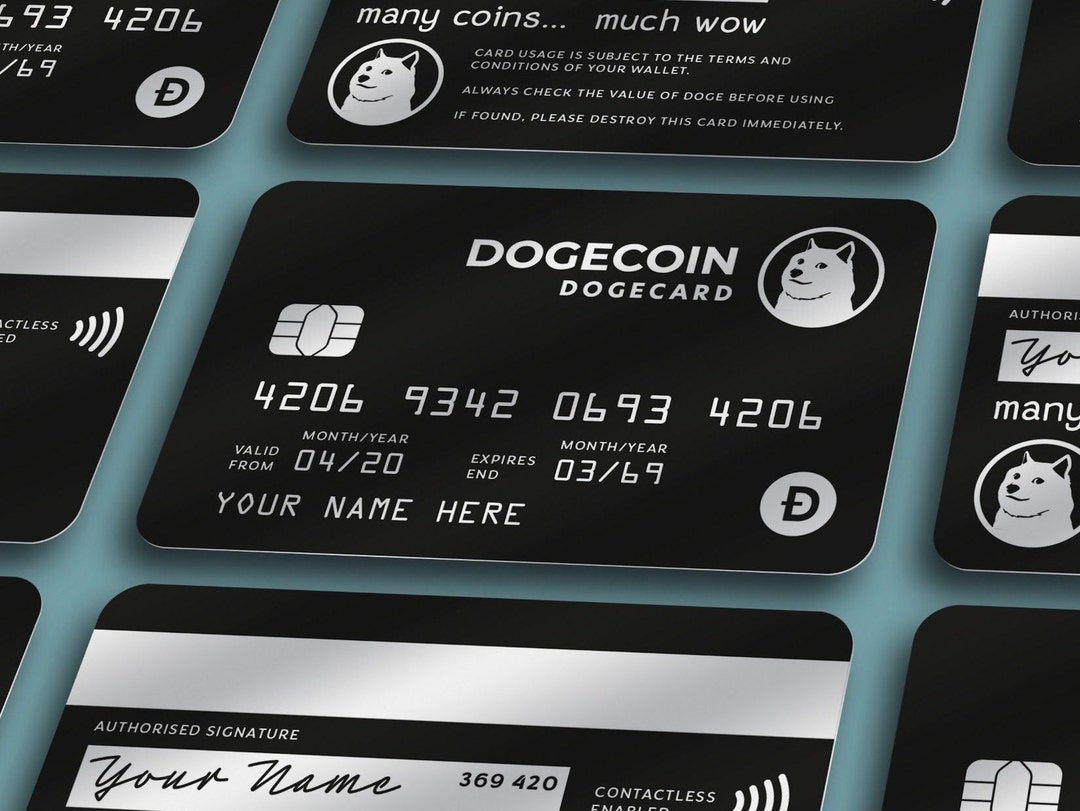 Personalized Dogecoin Credit Card Prop: Laser Engraved Aluminum Novelty -  Etsy Canada