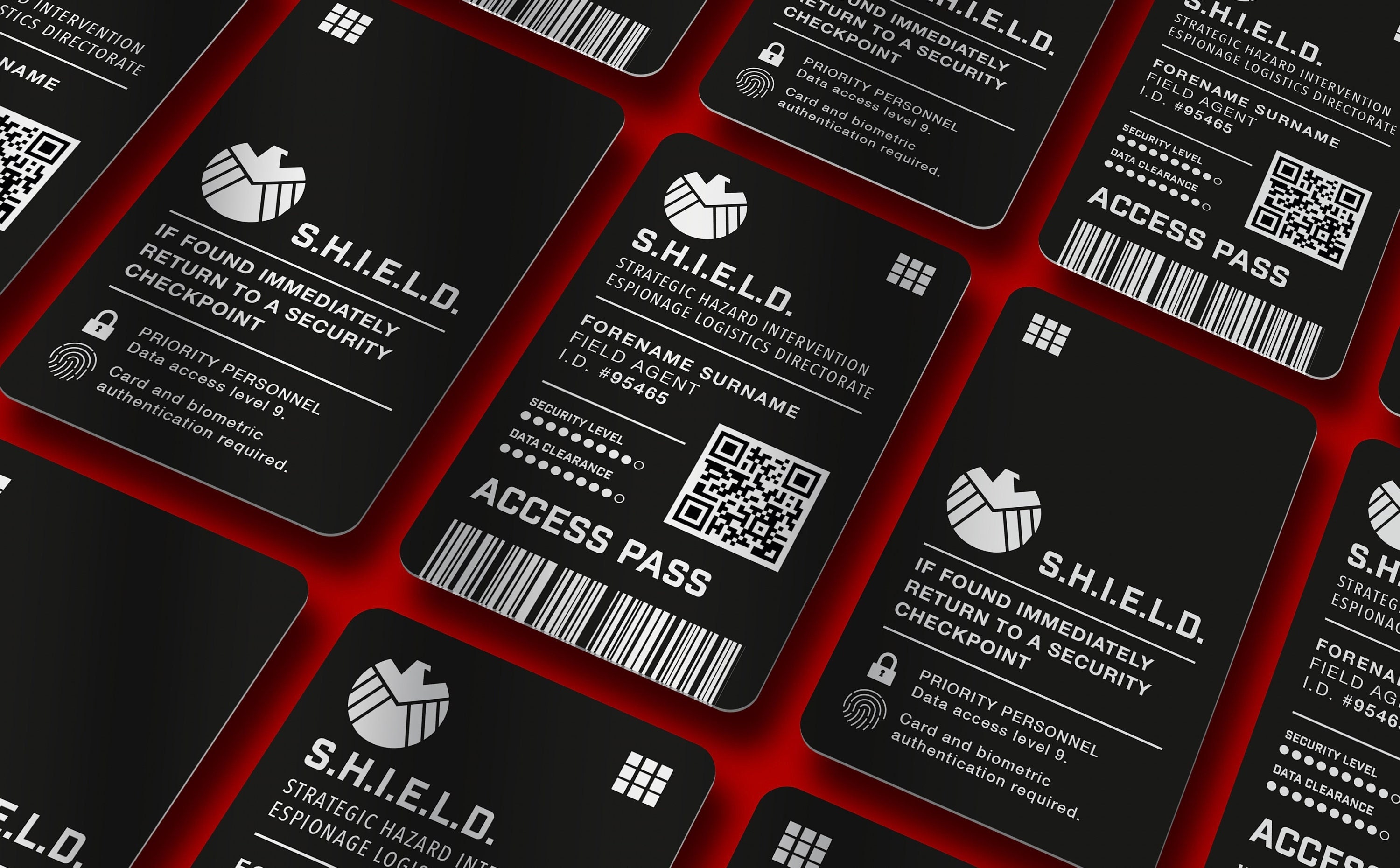Join Phil Coulson at S.H.I.E.L.D.! PERSONALISED Agent Access Card. A Quality, Customised & Laser Engraved, Aluminium, Prop ID Card.